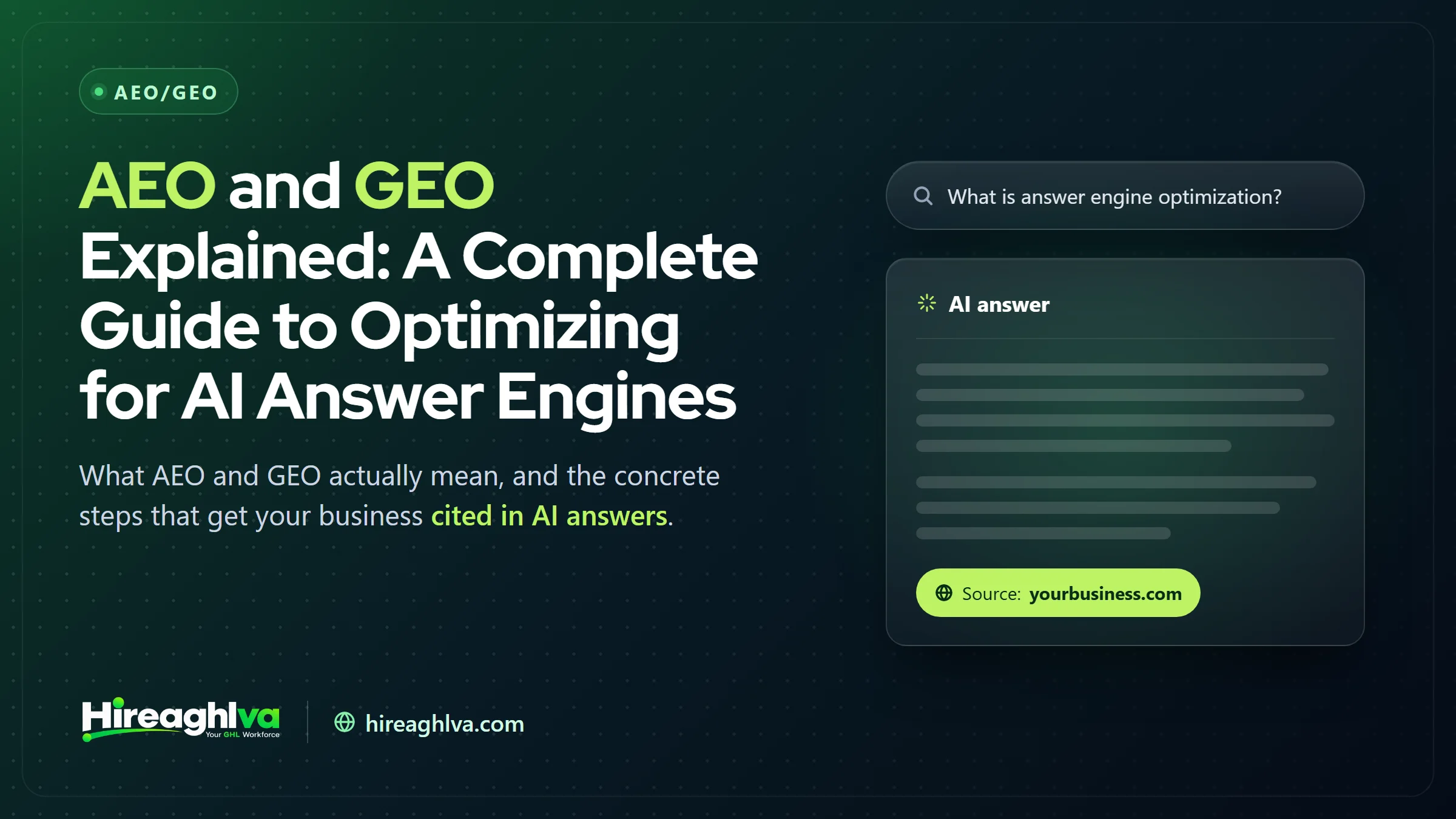 Illustration representing AEO and GEO optimization for AI answer engines
