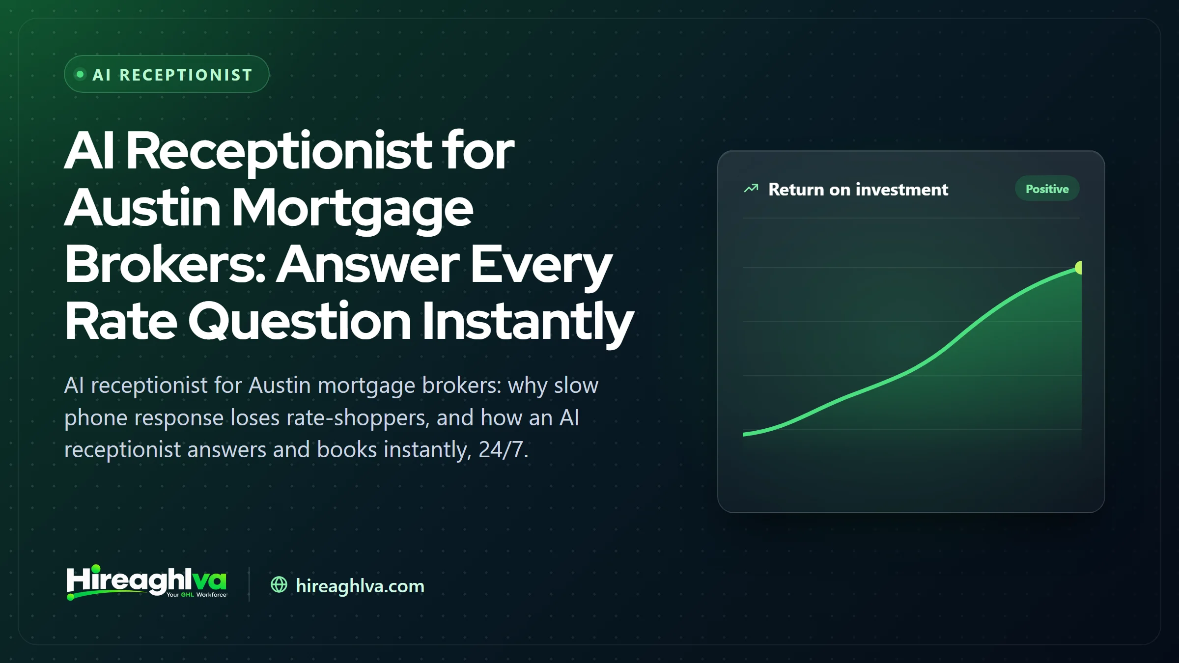 Illustration of an AI receptionist answering a call for an Austin mortgage broker