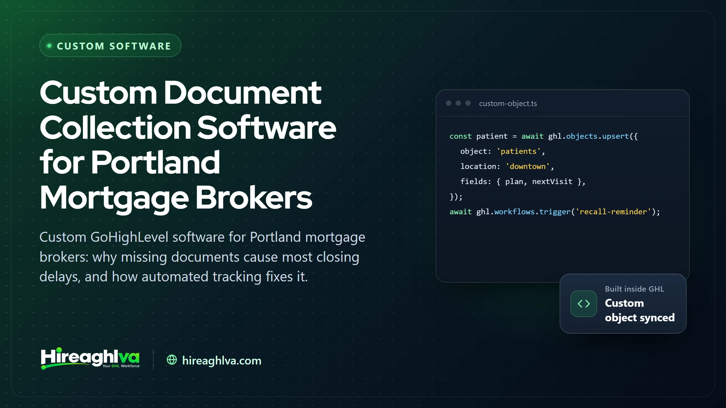 Illustration of custom document tracking software for a Portland mortgage brokerage