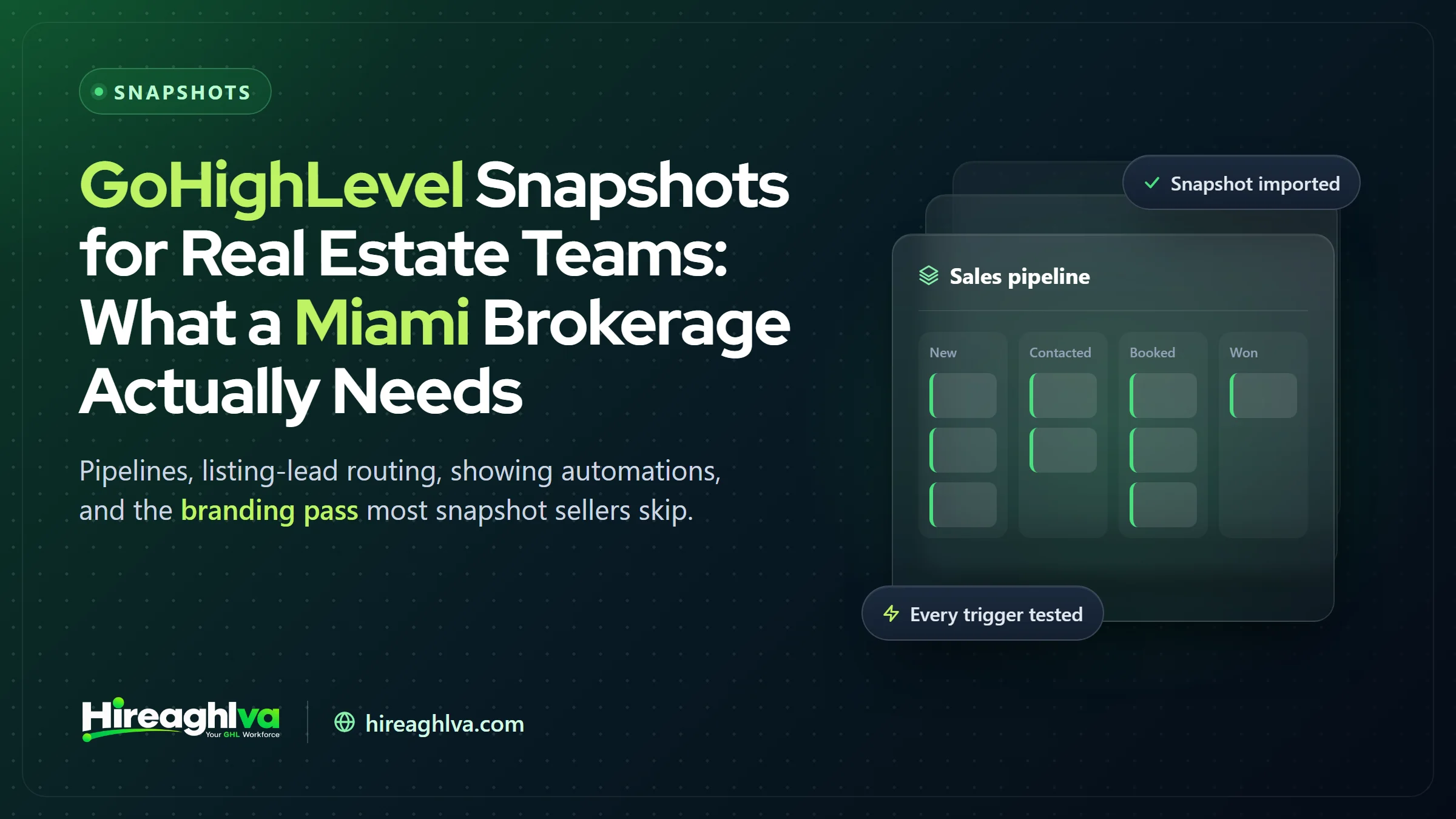 Illustration of a GoHighLevel real estate pipeline for a Miami brokerage